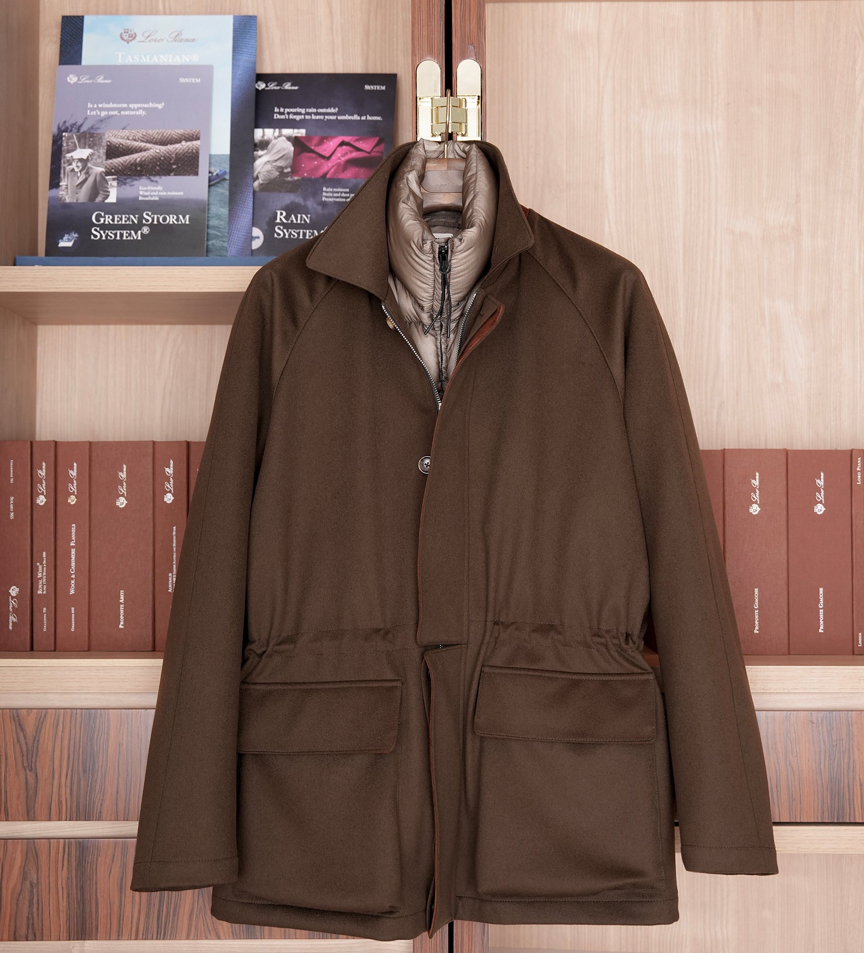 Loro piana Storm system horsey 科技面料防风雨羊毛羽绒夹克– BNF