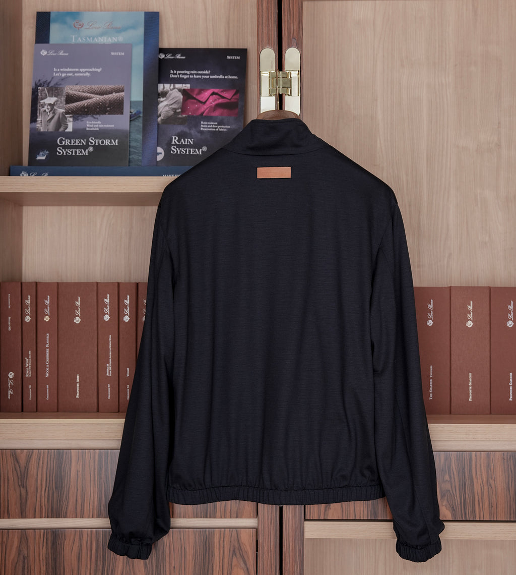 意大利进口Loro piana Stormsystem科技复合面料防风雨短款飞行员夹克