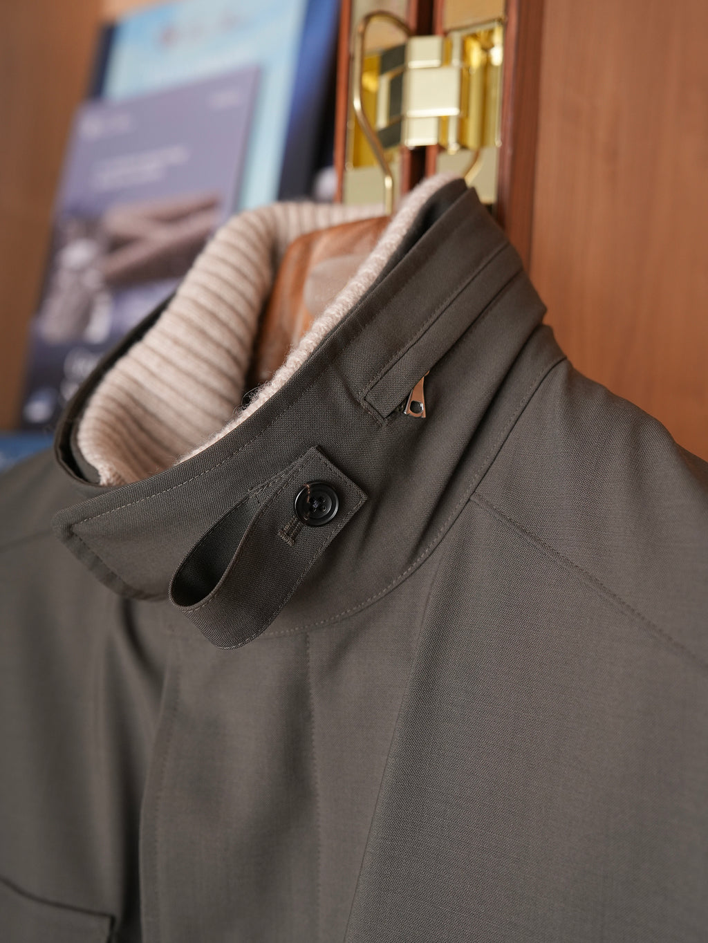 Loro piana Storm system m65 科技面料防风雨鹅绒可拆卸羽绒夹克