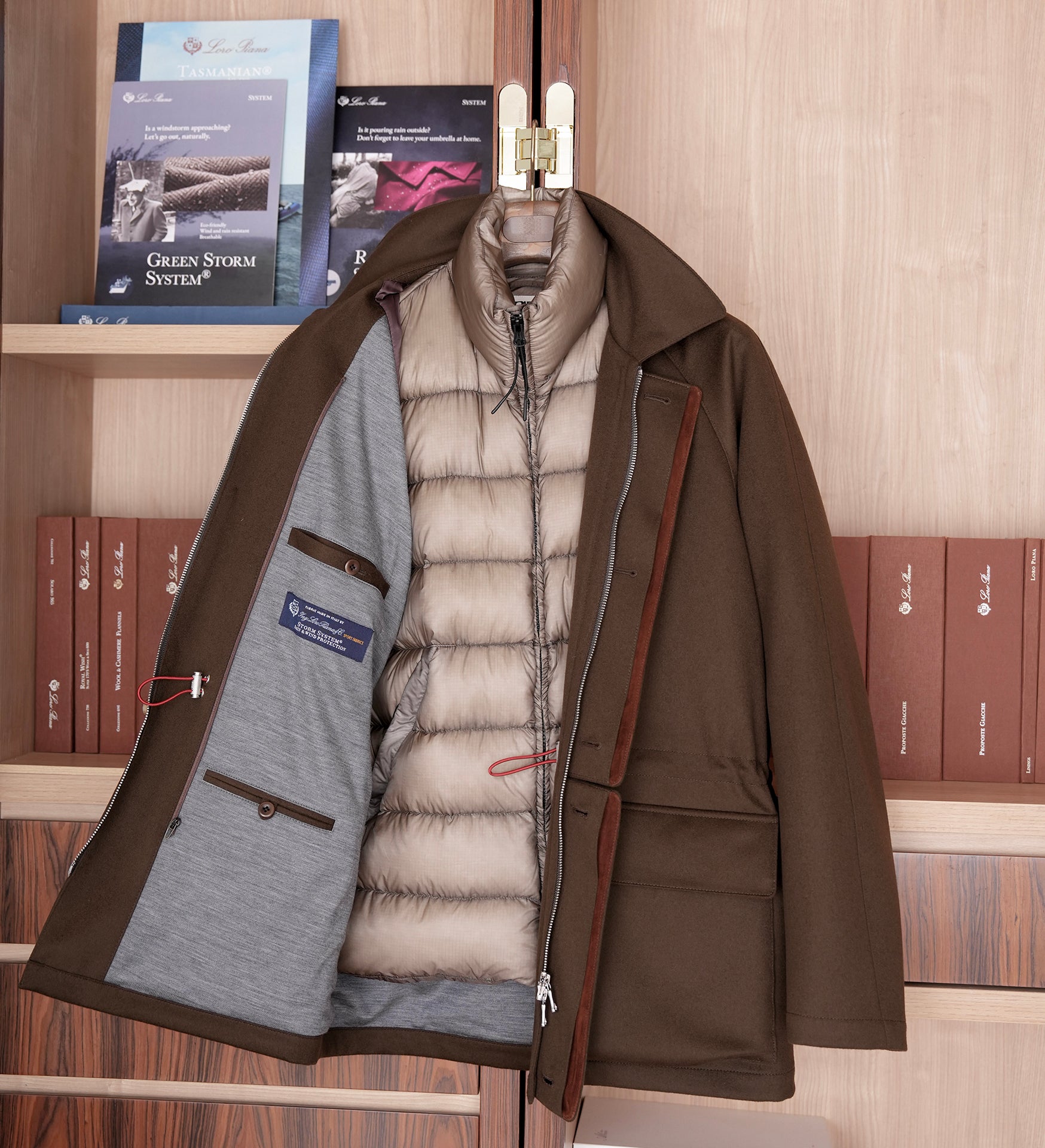 Loro piana Storm system horsey 科技面料防风雨羊毛羽绒夹克