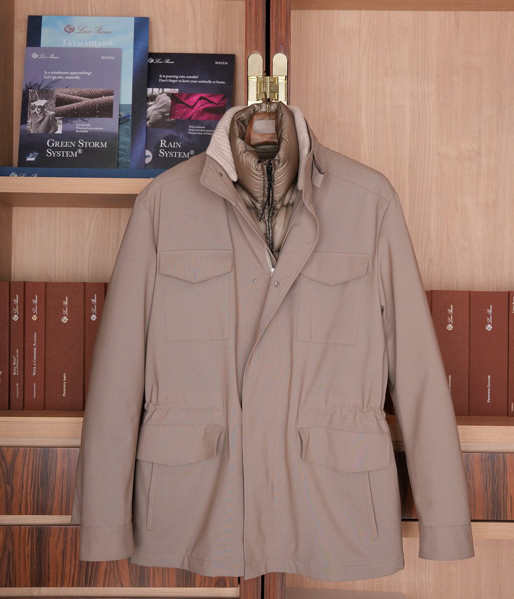 Loro piana Storm system m65 科技面料防风雨鹅绒可拆卸羽绒夹克