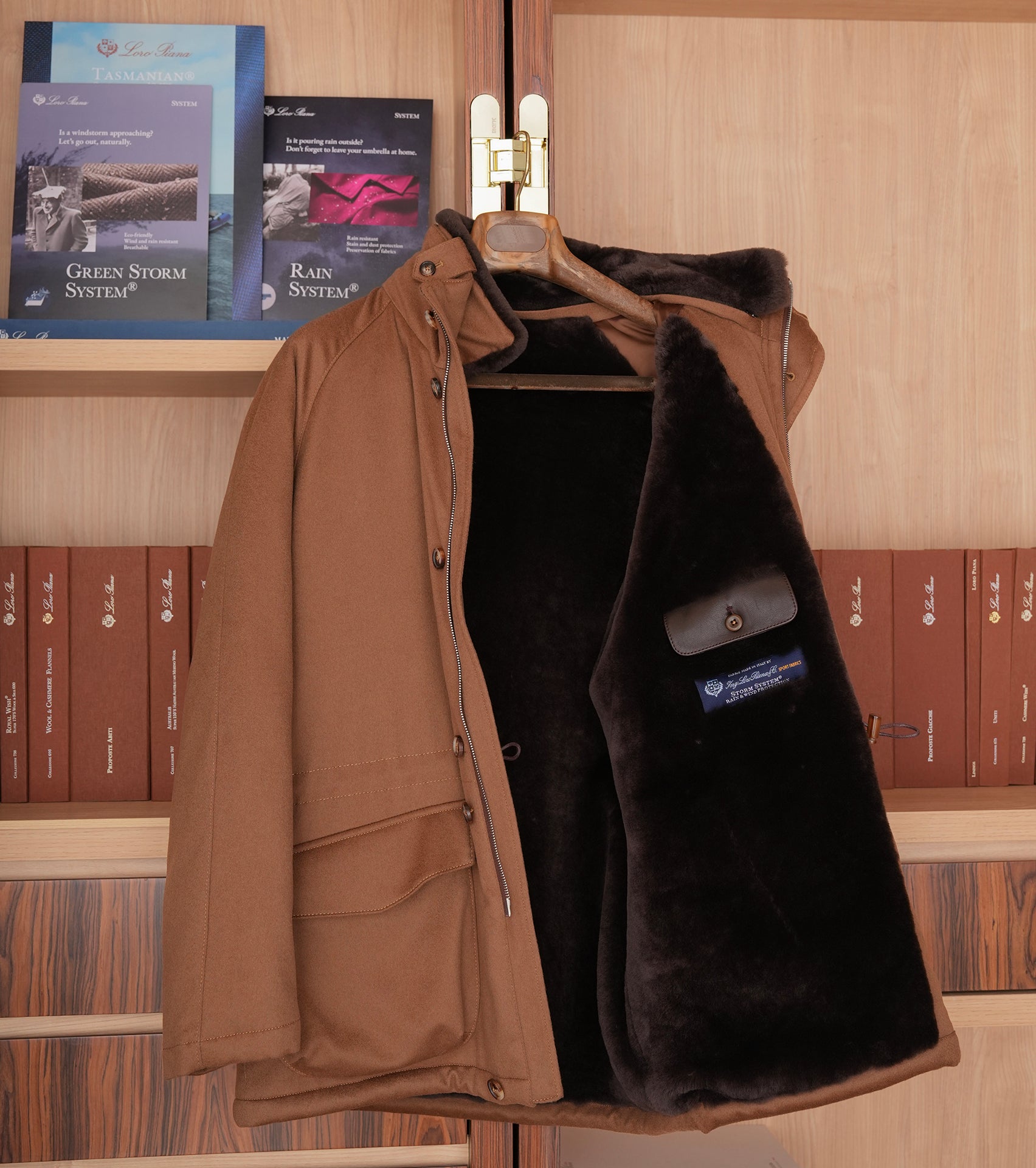 Loro piana Storm system 科技面料防风雨羊绒皮毛大衣