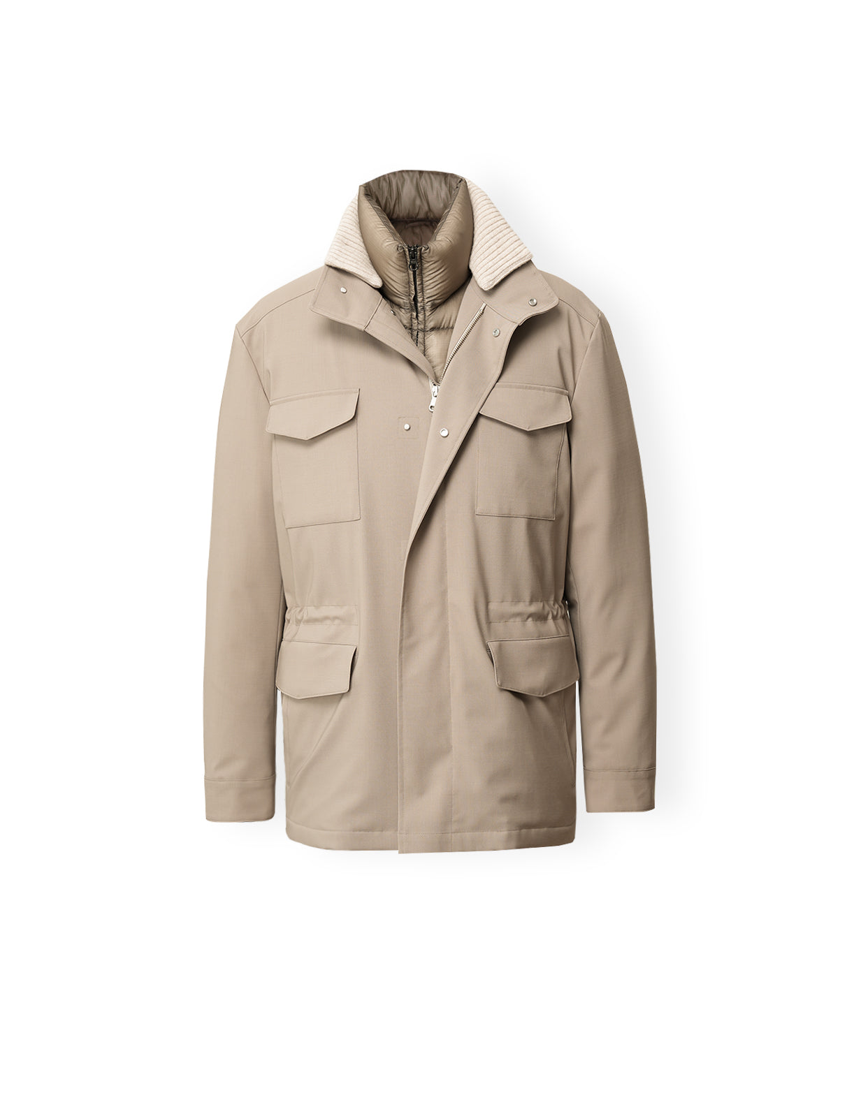 Loro piana Storm system m65 科技面料防风雨鹅绒可拆卸羽绒夹克