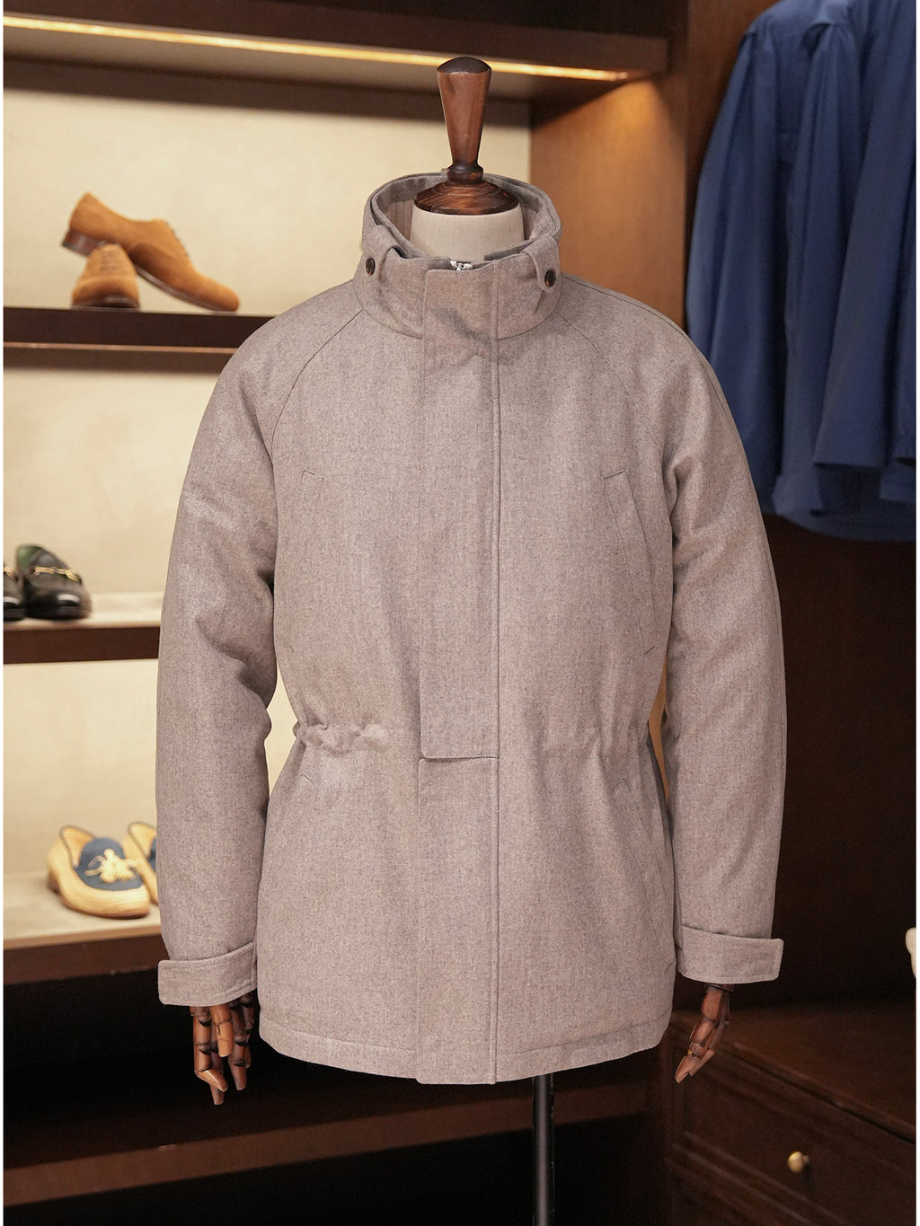 意大利进口面料羽绒登山夹克派克大衣羽绒服