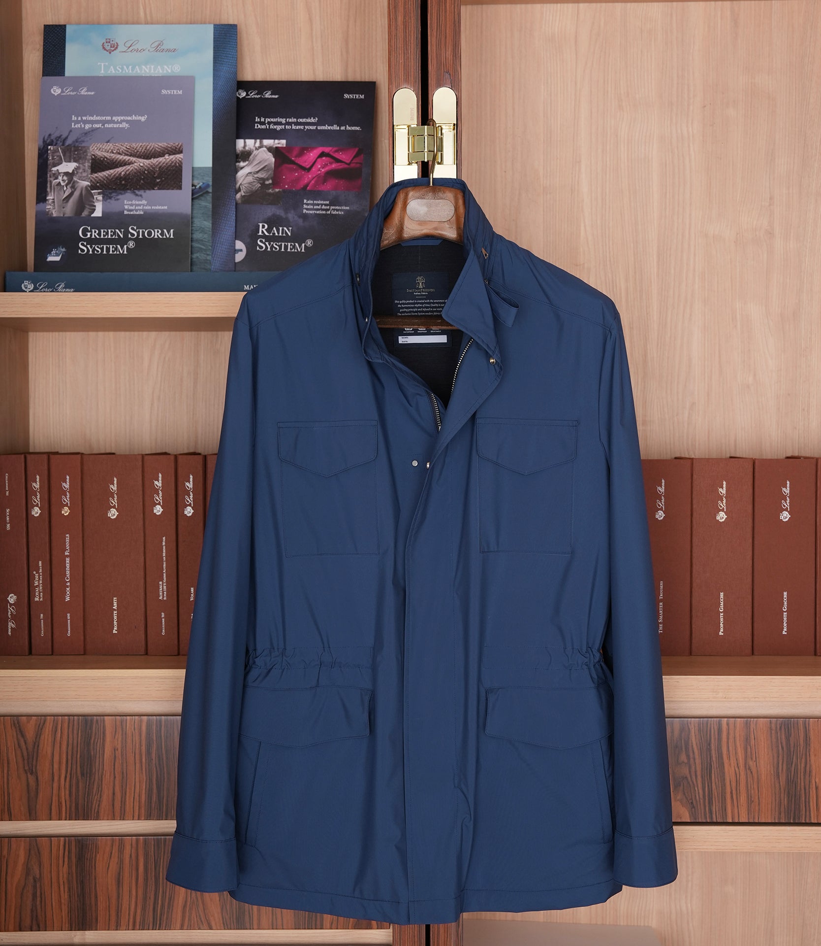 意大利进口Loro piana Stormsystem 科技复合面料防风雨M65旅行夹克