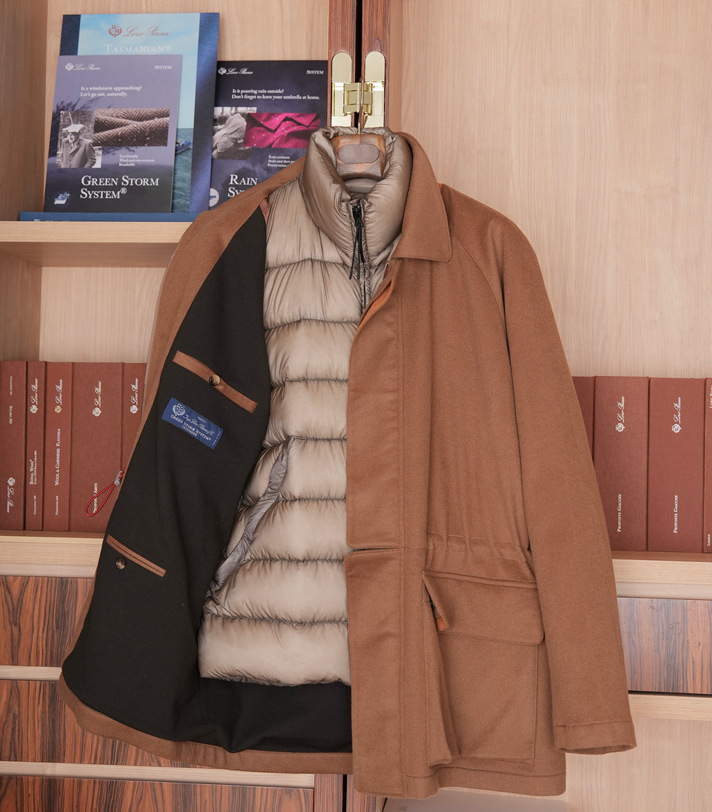 Loro piana Storm system horsey 科技面料防风雨羊绒羽绒夹克