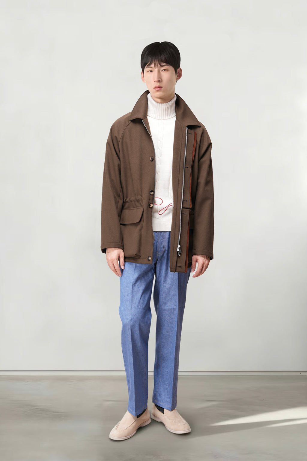 Loro piana Storm system horsey 科技面料防风雨羊毛羽绒夹克