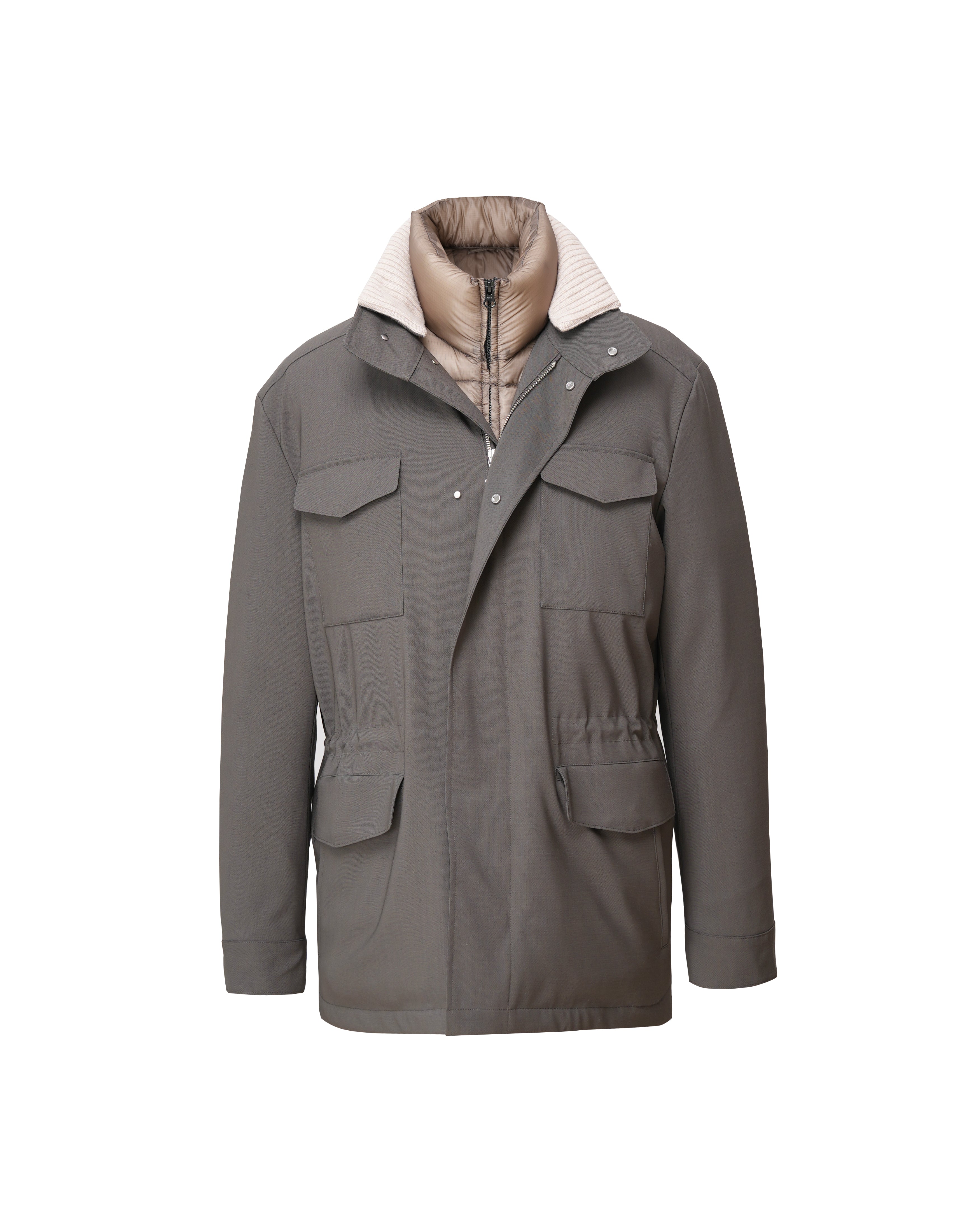 Loro piana Storm system m65 科技面料防风雨鹅绒可拆卸羽绒夹克