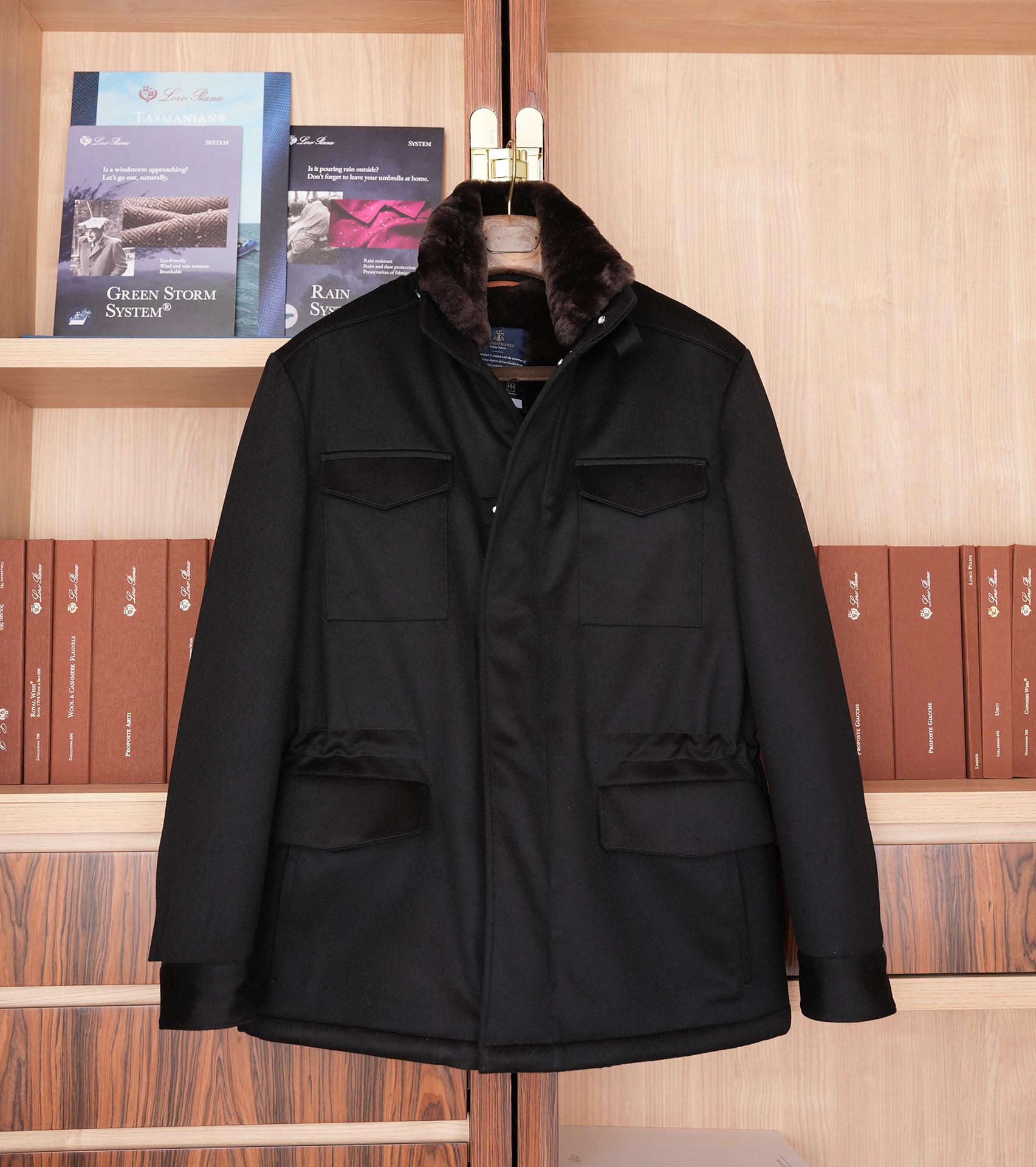 秋冬M65夹克防水羊绒皮毛一体男装休闲夹克加厚保暖外套BSW017