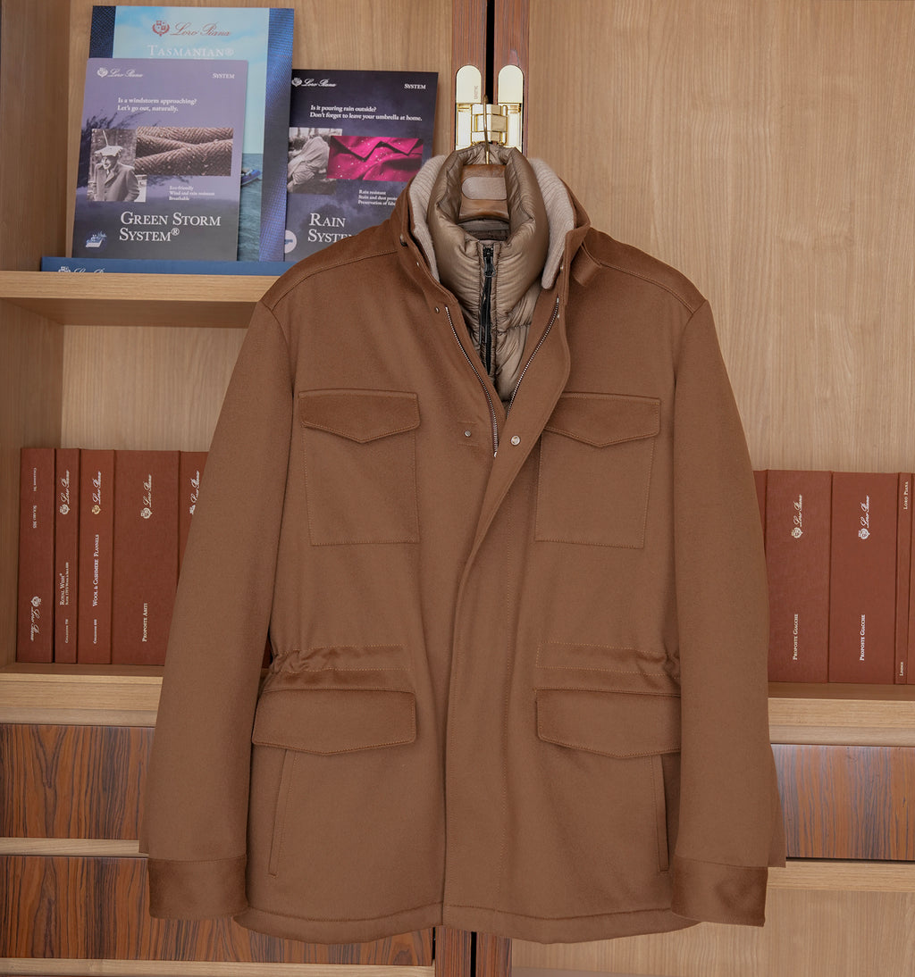 Loro piana Storm system m65 科技面料防风雨羊毛羽绒夹克