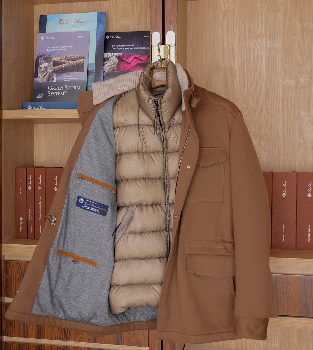 Loro piana Storm system m65 科技面料防风雨羊毛羽绒夹克