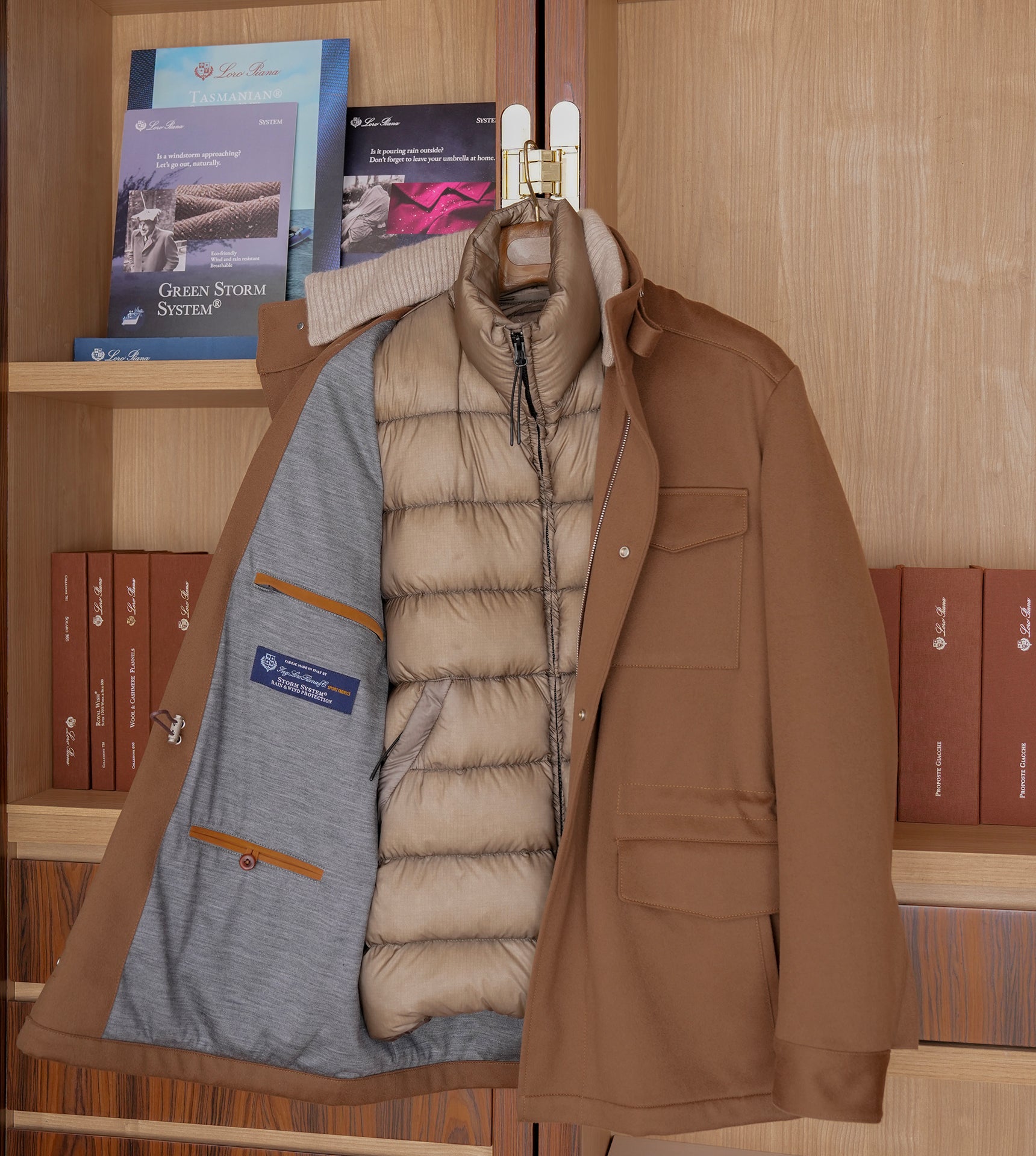 Loro piana Storm system m65 科技面料防风雨羊毛羽绒夹克