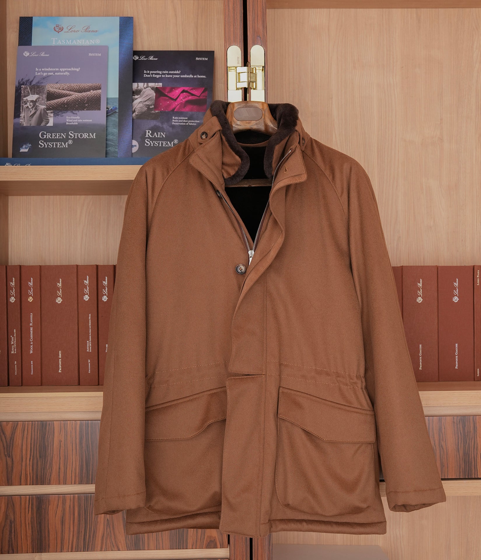 Loro piana Storm system 科技面料防风雨羊绒皮毛大衣