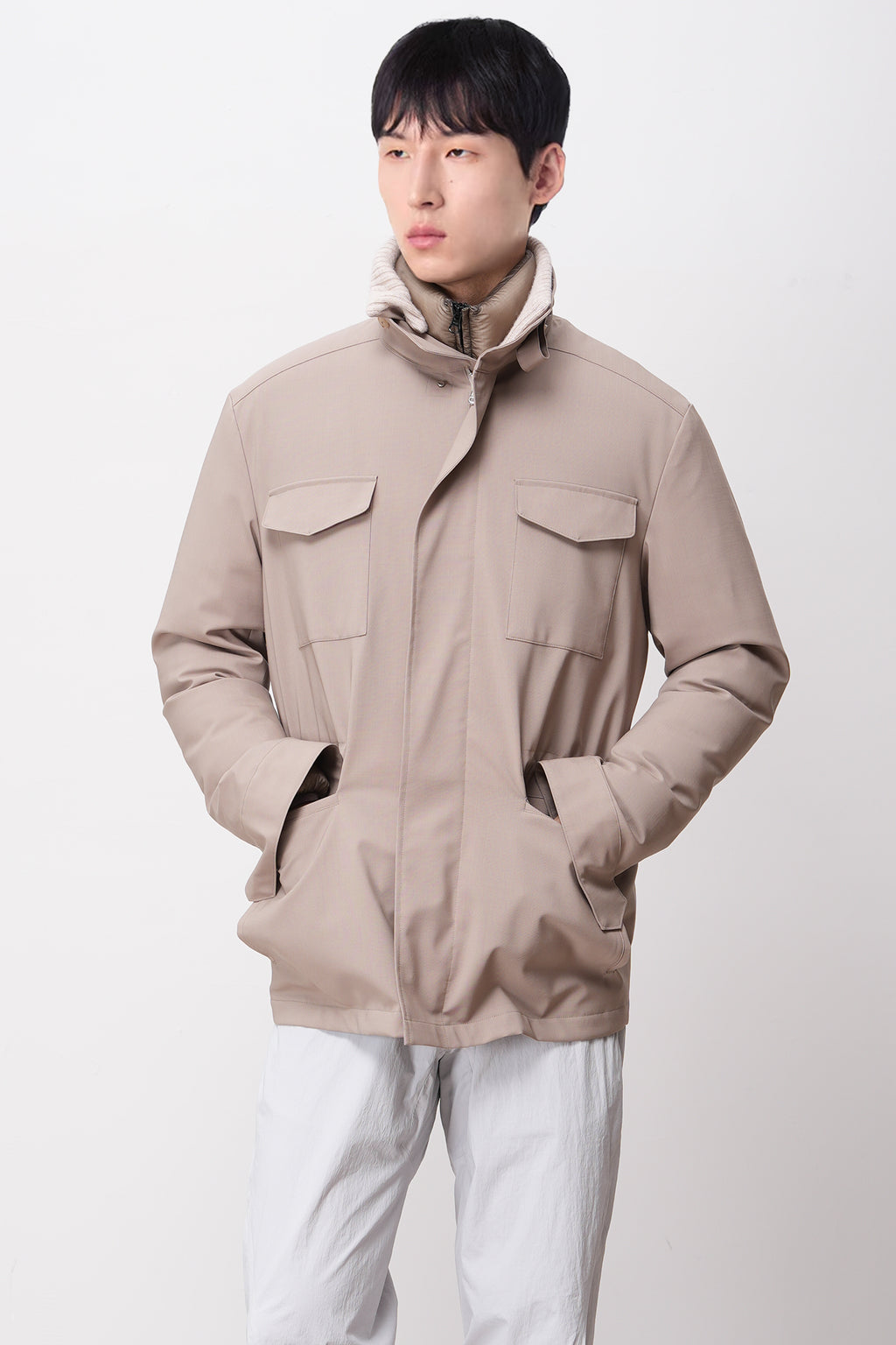 Loro piana Storm system m65 科技面料防风雨鹅绒可拆卸羽绒夹克