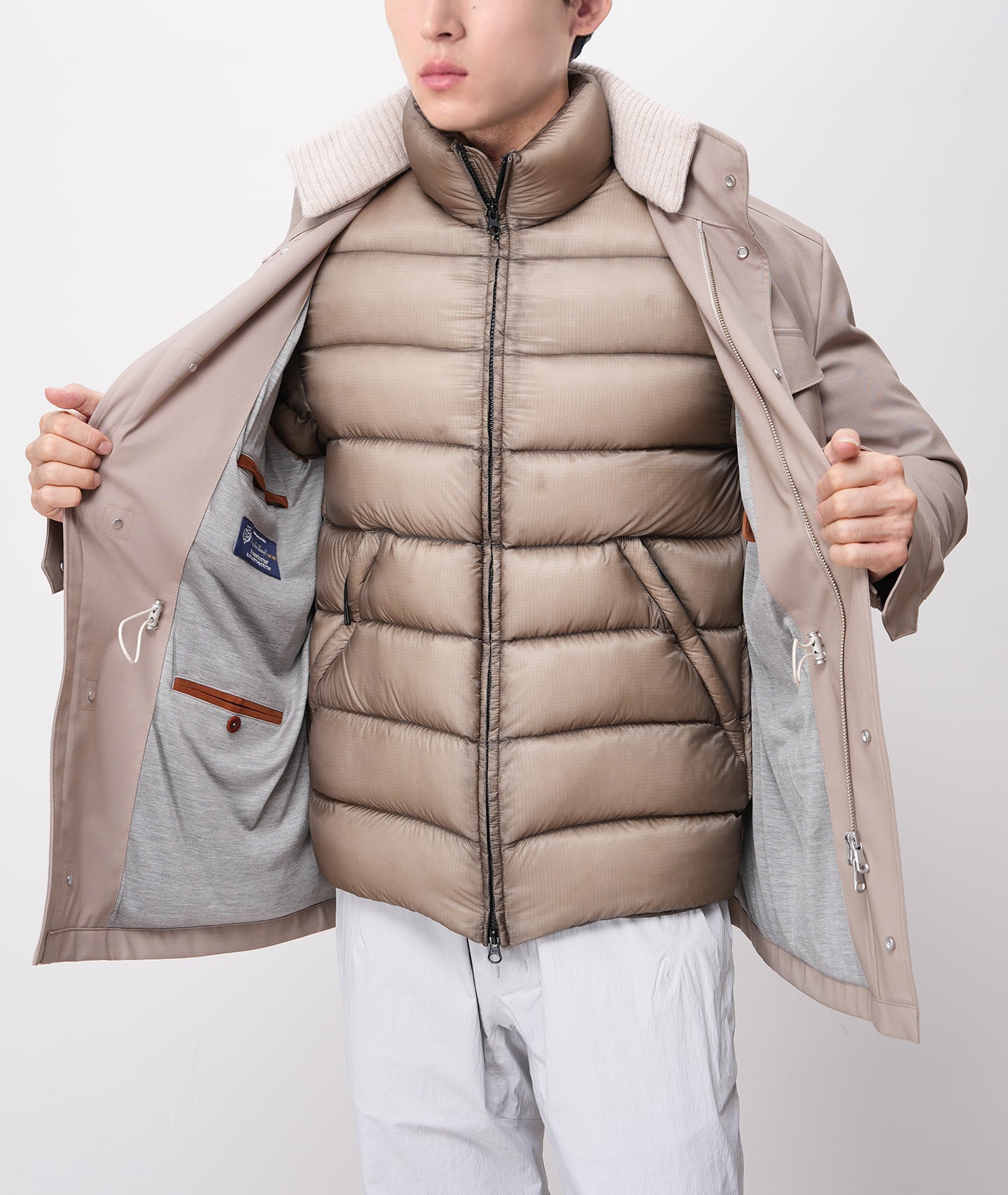 Loro piana Storm system m65 科技面料防风雨鹅绒可拆卸羽绒夹克
