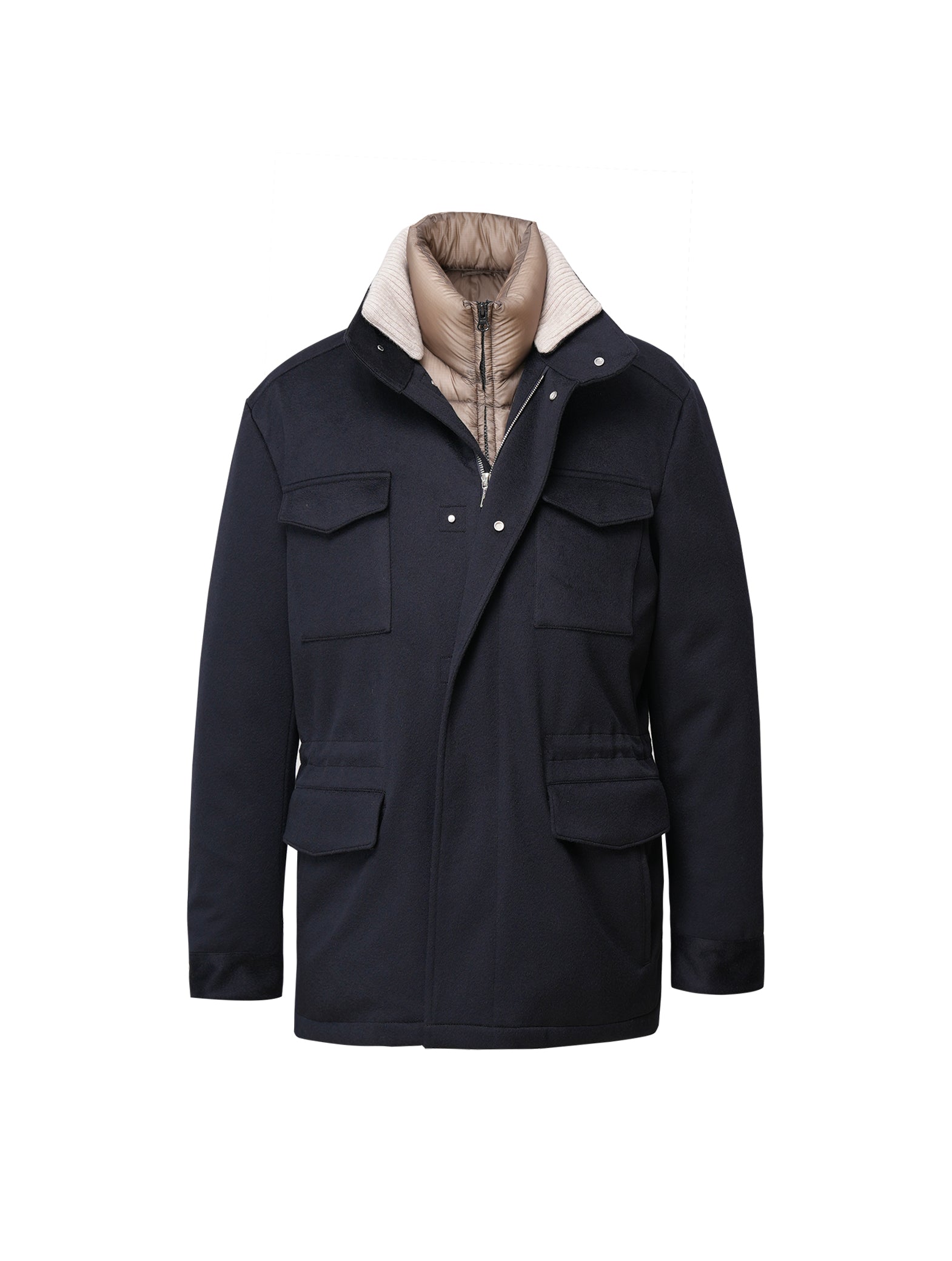 Loro piana Storm system m65 科技面料防风雨纯羊绒羽绒夹克