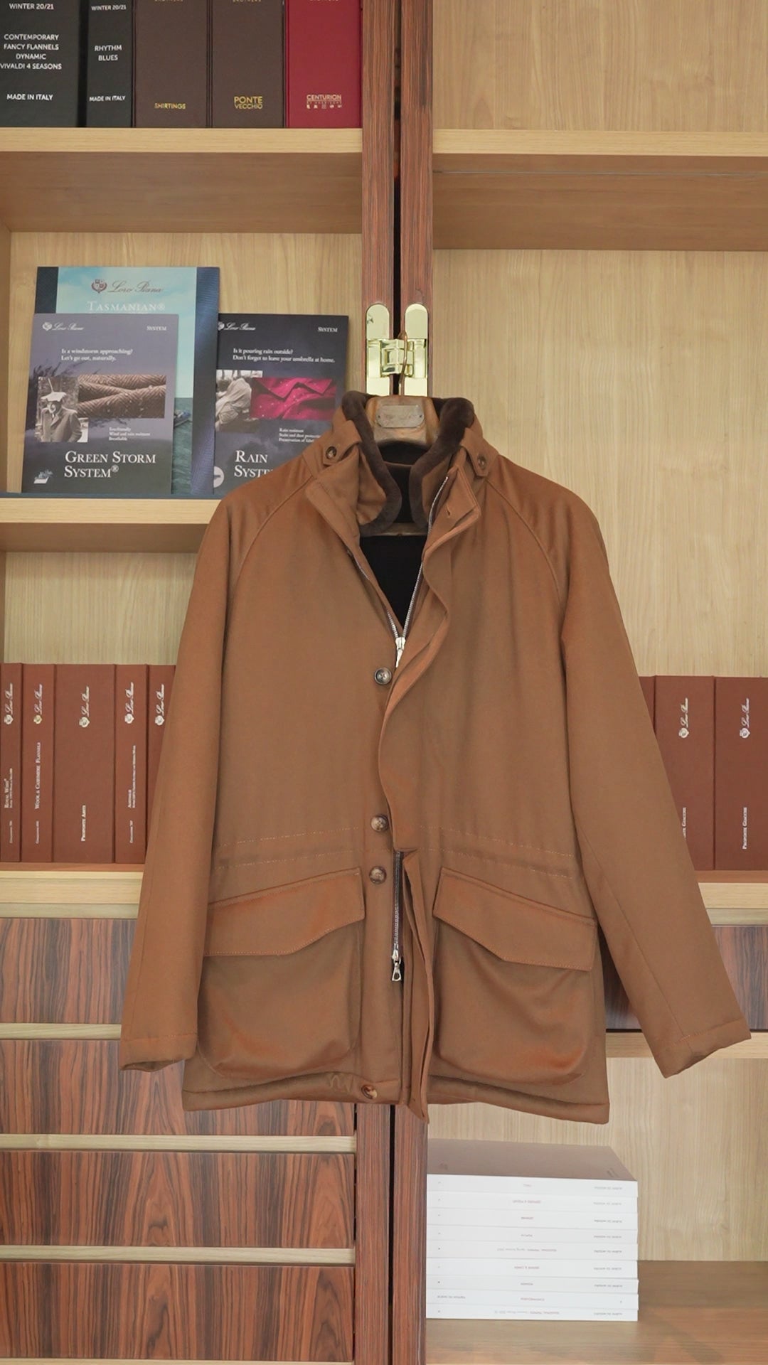 Loro piana Storm system 科技面料防风雨羊绒皮毛大衣